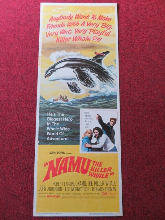 NAMU THE KILLER WHALE US INSERT (14"x 36") POSTER ROBERT LANSING 1966 Movie posters