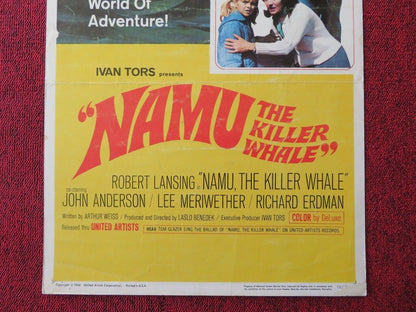 NAMU THE KILLER WHALE US INSERT (14"x 36") POSTER ROBERT LANSING 1966 Movie posters