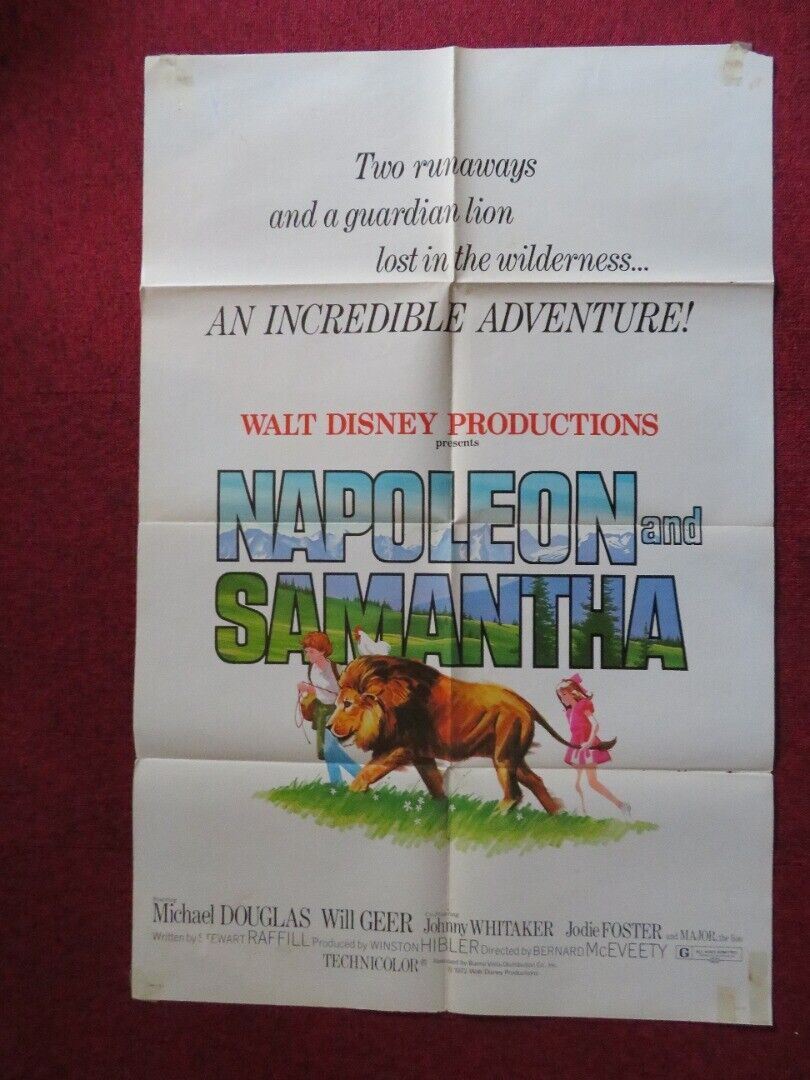 NAPOLEAN AND SAMANTHA FOLDED US ONE SHEET POSTER MICHAEL DOUGLAS WILL GEER 1972 Movie posters