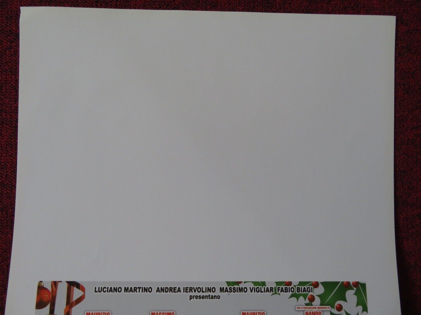 NAPOLETANS ITALIAN LOCANDINA (27.5"x13") POSTER MASSIMO CECCHERINI 2011 - Rendezvous Cinema