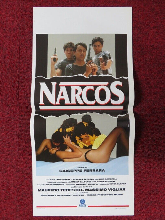 NARCOS ITALIAN LOCANDINA (27.5"x13") POSTER GIUSEPPE FERRARA 1992 Movie posters