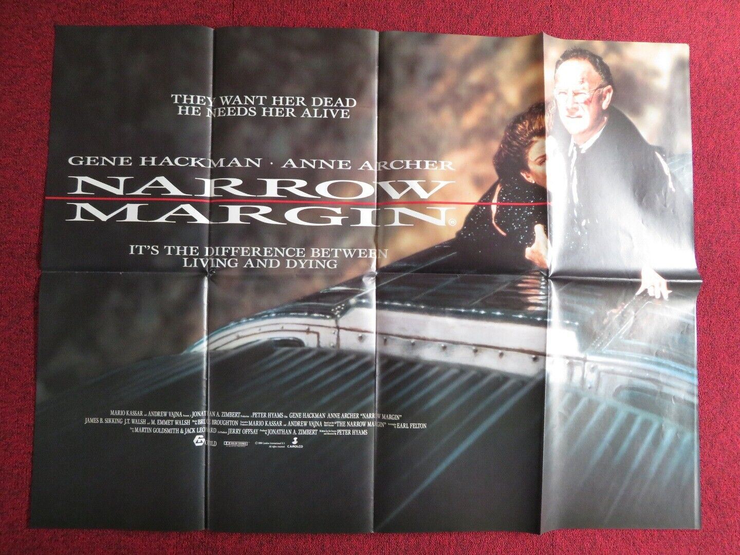 NARROW MARGIN UK QUAD POSTER GENE HACKMAN ANNE ARCHER 1990 Movie posters