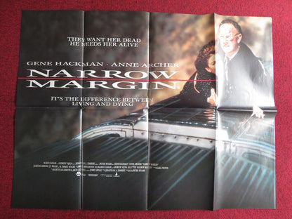 NARROW MARGIN UK QUAD POSTER GENE HACKMAN ANNE ARCHER 1990 Movie posters