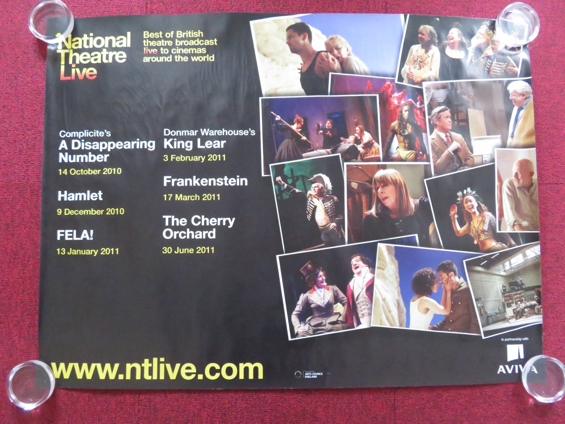 NATIONAL THEATRE LIVE 2010 2011 UK QUAD (30"x 40") ROLLED POSTER Rendezvous Cinema Movie posters
