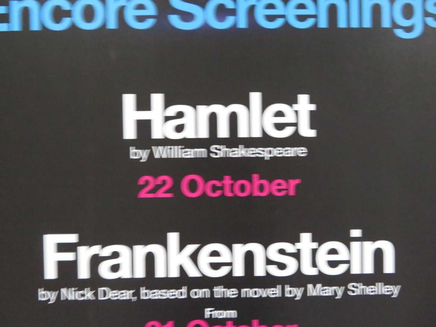 NATIONAL THEATRE LIVE 50TH ANNIVERSARY... UK QUAD (30"x 40") ROLLED POSTER 2013 Rendezvous Cinema Movie posters