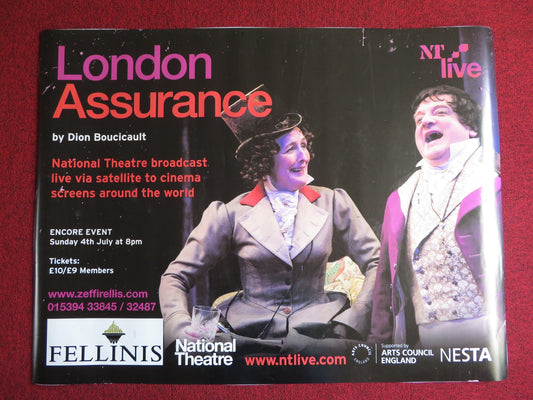 NATIONAL THEATRE LIVE: LONDON ASSURANCE UK QUAD (30"x 40") ROLLED POSTER 2010 Rendezvous Cinema Movie posters
