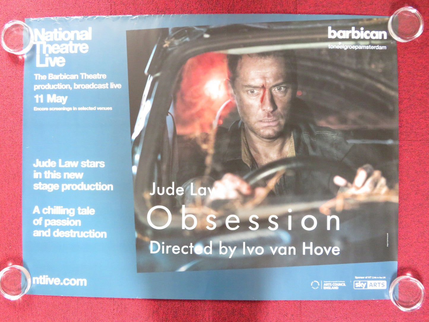 NATIONAL THEATRE LIVE: OBSESSION UK QUAD ROLLED POSTER JUDE LAW 2017 Rendezvous Cinema Movie posters
