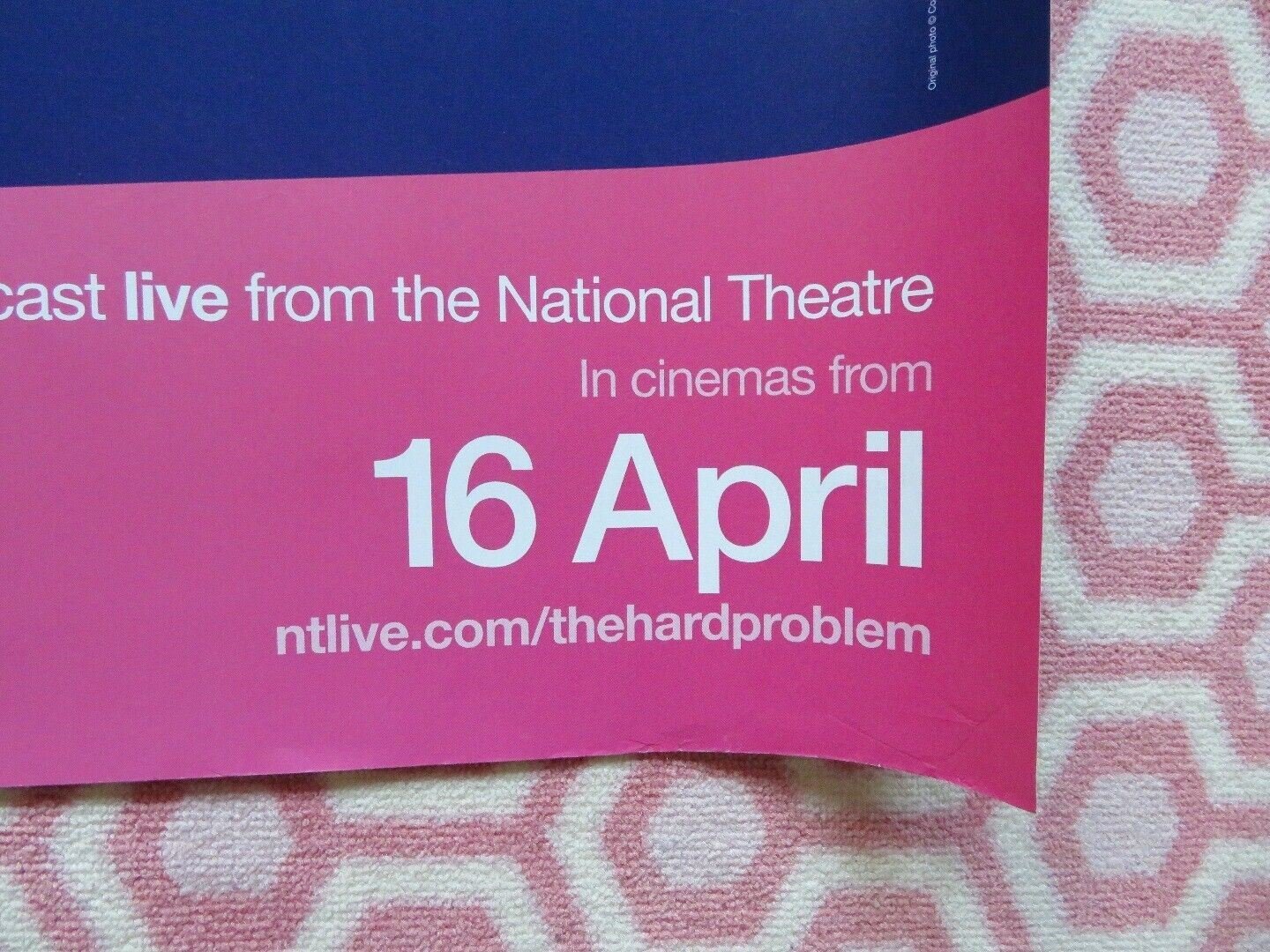 NATIONAL THEATRE LIVE THE HARD PROBLEM QUAD (30"x 40") ROLLED TOM STOPPARD 2015 - Rendezvous Cinema