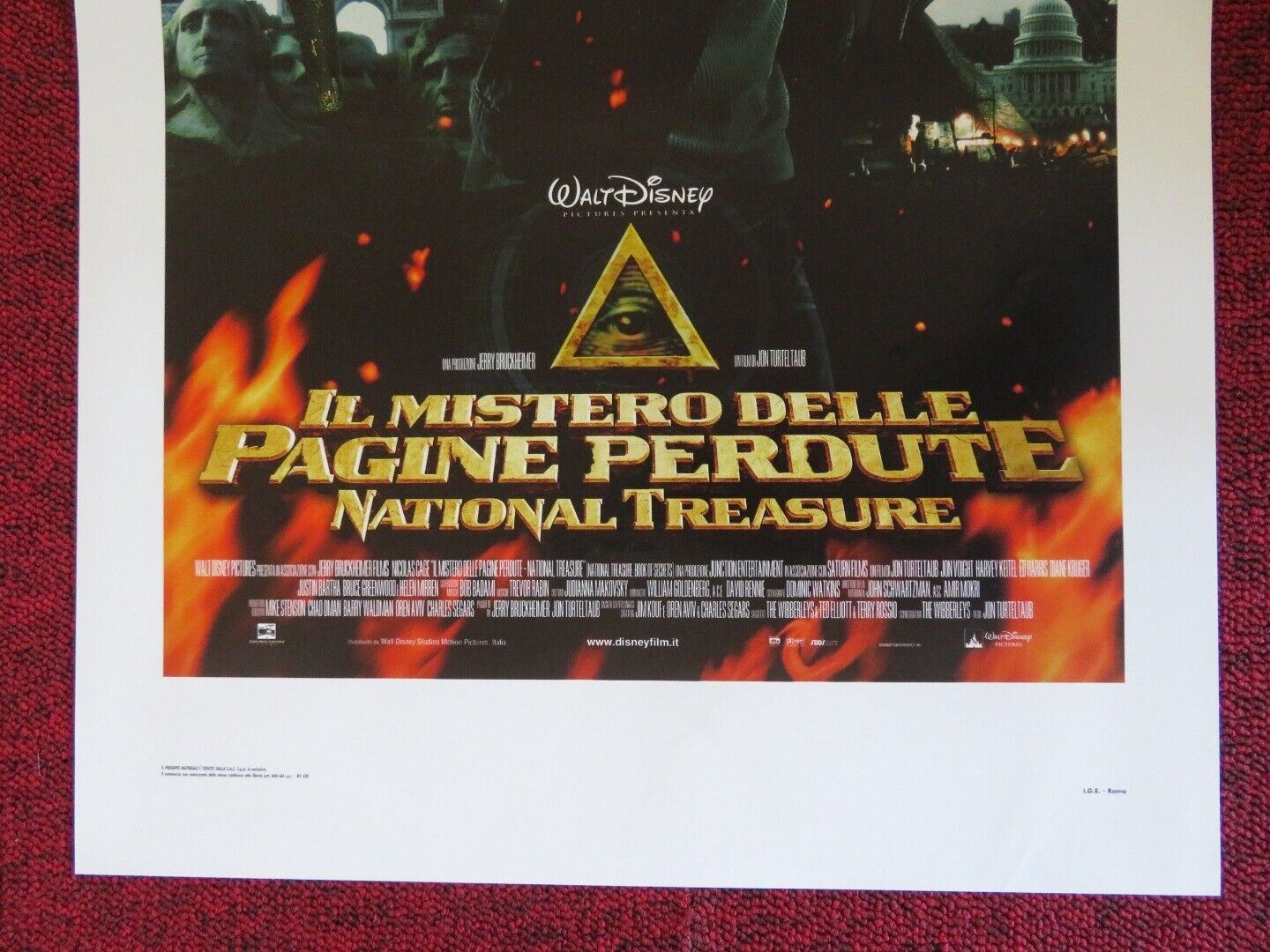 NATIONAL TREASURE ITALIAN LOCANDINA (27.5"x13") POSTER DISNEY NICOLAS CAGE 2007 - Rendezvous Cinema