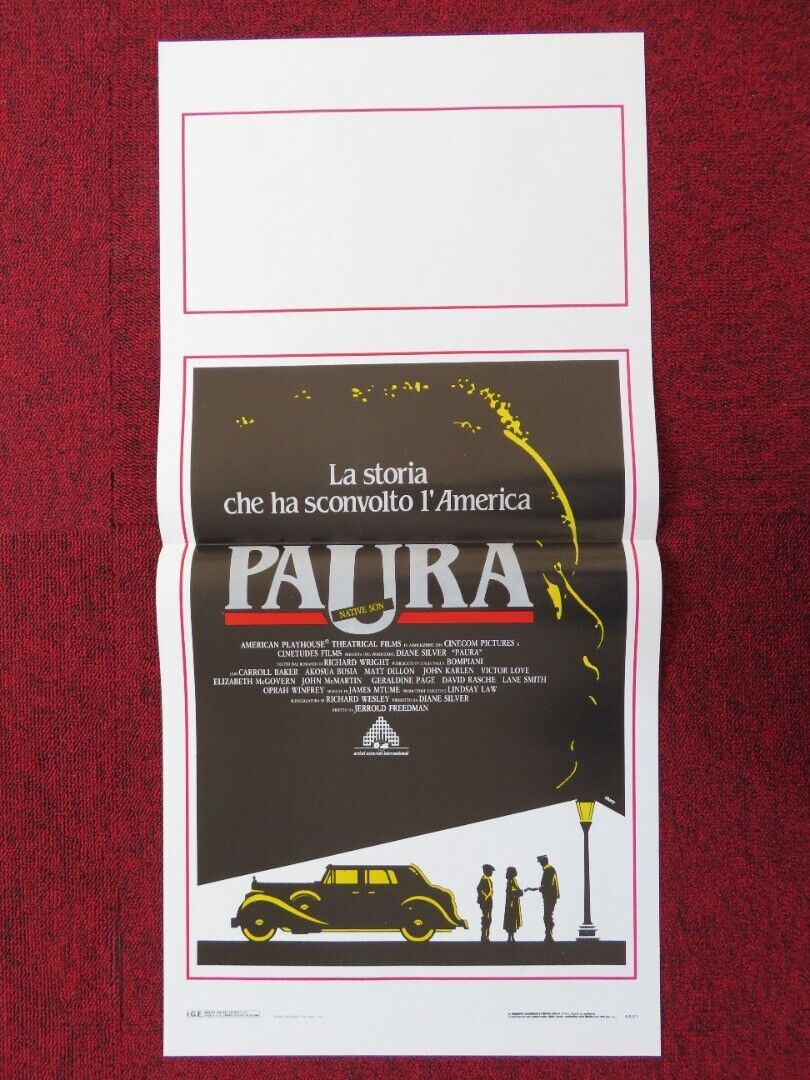 NATIVE SON ITALIAN LOCANDINA (27.5"x13") POSTER CARROLL BAKER MATT DILLON 1988 Movie posters