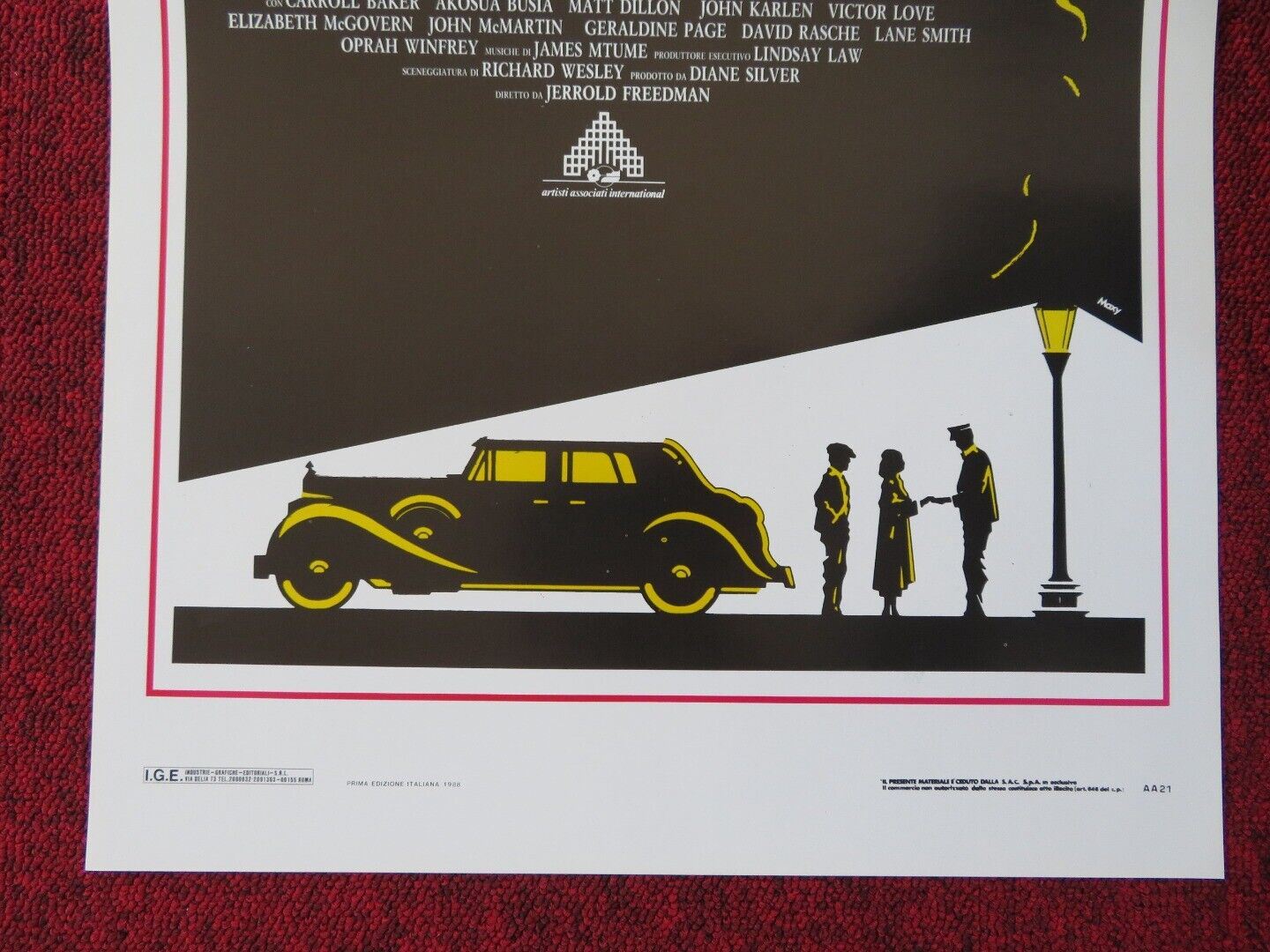 NATIVE SON ITALIAN LOCANDINA (27.5"x13") POSTER CARROLL BAKER MATT DILLON 1988 Movie posters