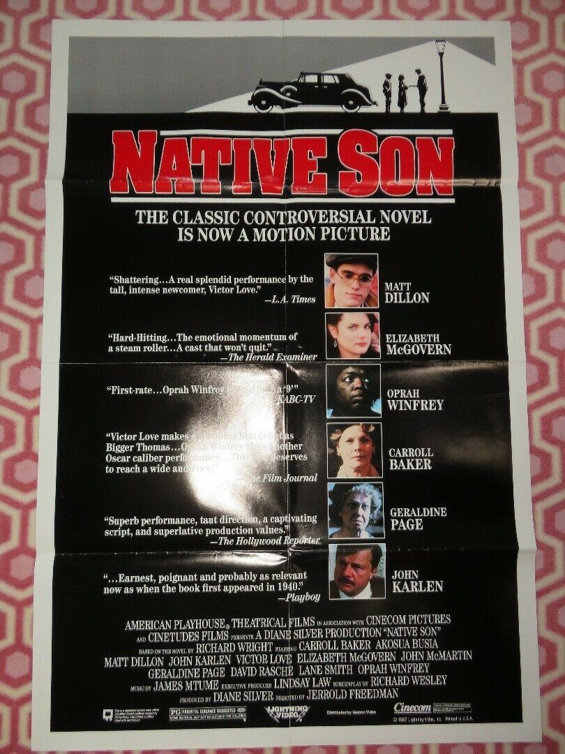 NATIVE SON US ONE SHEET POSTER MATT DILLON OPRAH WINFREY 1987 Movie posters
