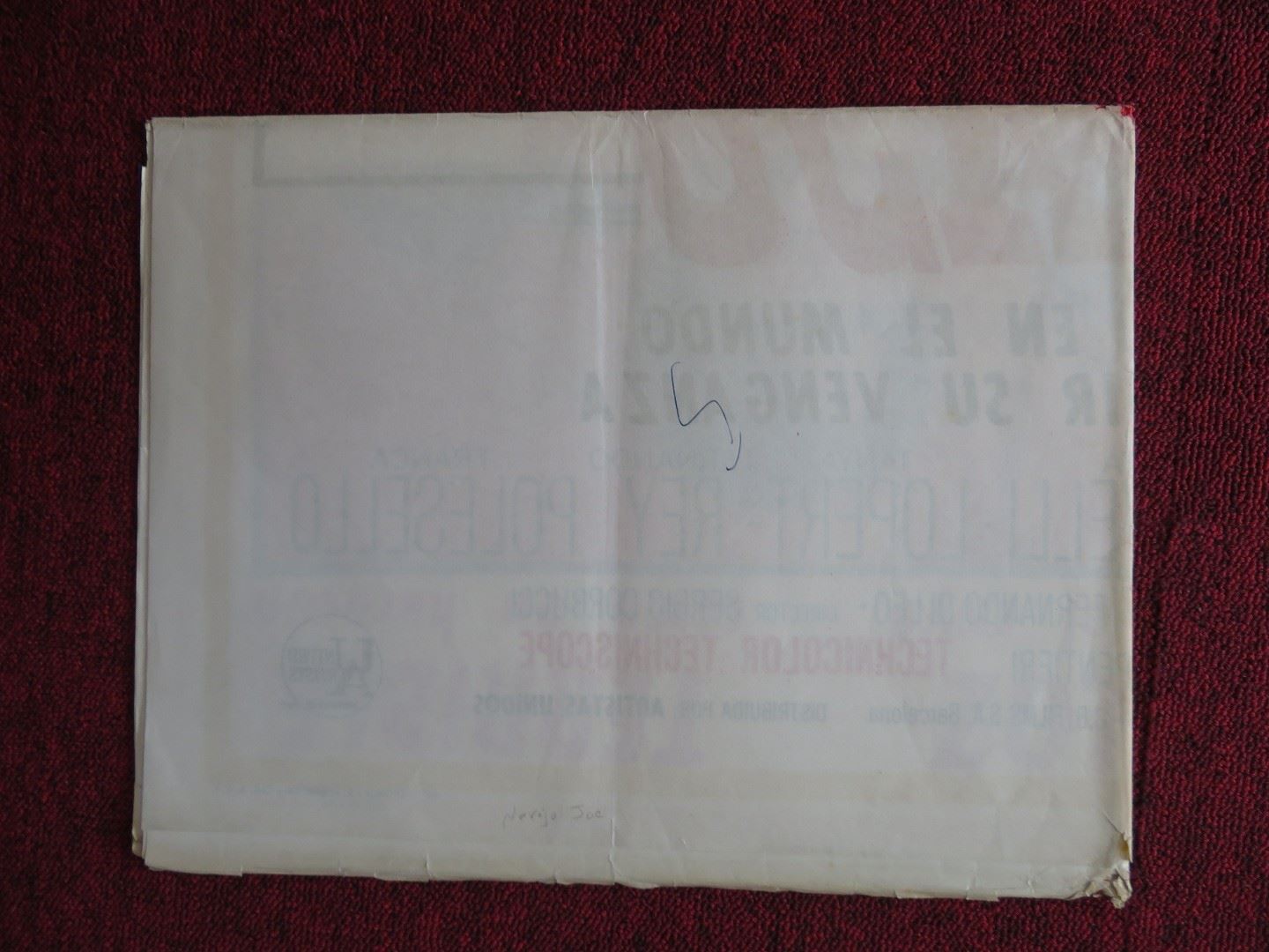 NAVAJO JOE FOLDED ARGENTINA ONE SHEET POSTER BURT REYNOLDS ALDO SANBELL 1966 - Rendezvous Cinema