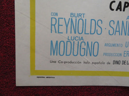 NAVAJO JOE FOLDED ARGENTINA ONE SHEET POSTER BURT REYNOLDS ALDO SANBELL 1966 - Rendezvous Cinema