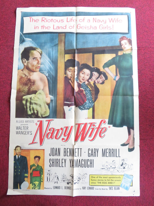 NAVY WIFE FOLDED US ONE SHEET POSTER JOAN BENNETT GARY MERRILL 1956 Rendezvous Cinema Movie posters