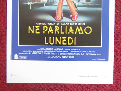 NE PARLIAMO LUNEDI ITALIAN LOCANDINA POSTER ANDREA RONCATO ELENA S. RICCI 1989 Rendezvous Cinema Movie posters
