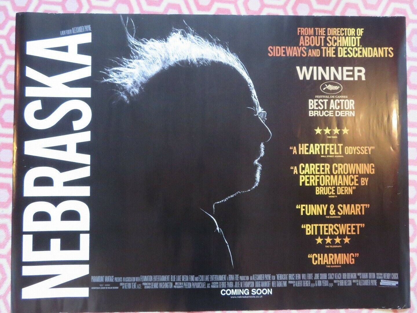 NEBRASKA QUAD (30"x 40") ROLLED POSTER BRUCE DERN 2013 Movie posters