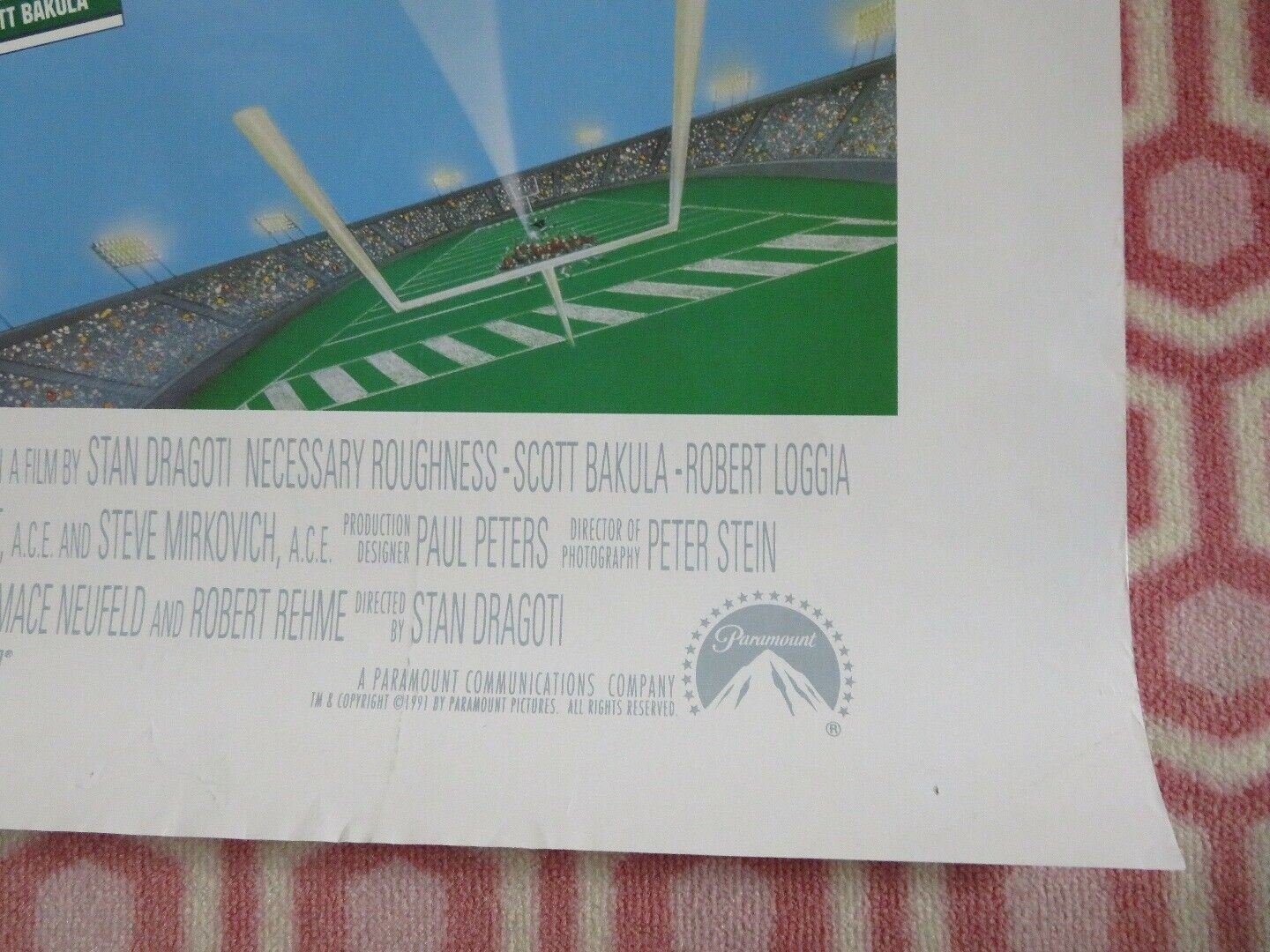 NECESSARY ROUGHNESS ONE SHEET ROLLED POSTER ROBERT LOGGIA KATHY IRELAND 1991 - Rendezvous Cinema