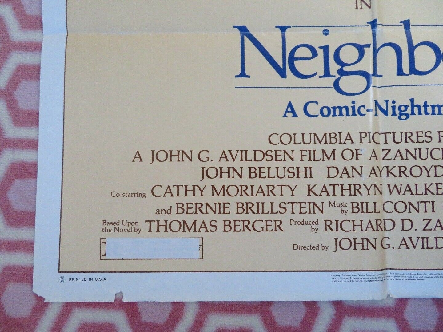 NEIGHBORS US ONE SHEET POSTER JOHN BELUSHI DAN AYKROYD THOMAS BERGER Rendezvous Cinema Movie posters