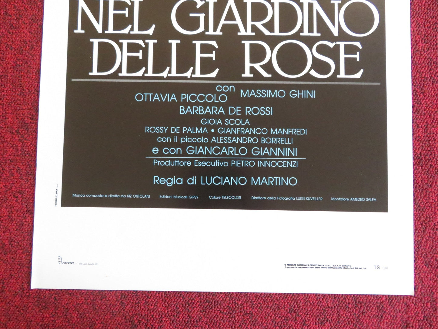 NEL GIARDINO DELLE ROSE ITALIAN LOCANDINA POSTER OTTAVIA PICCOLO 1990 Rendezvous Cinema Movie posters