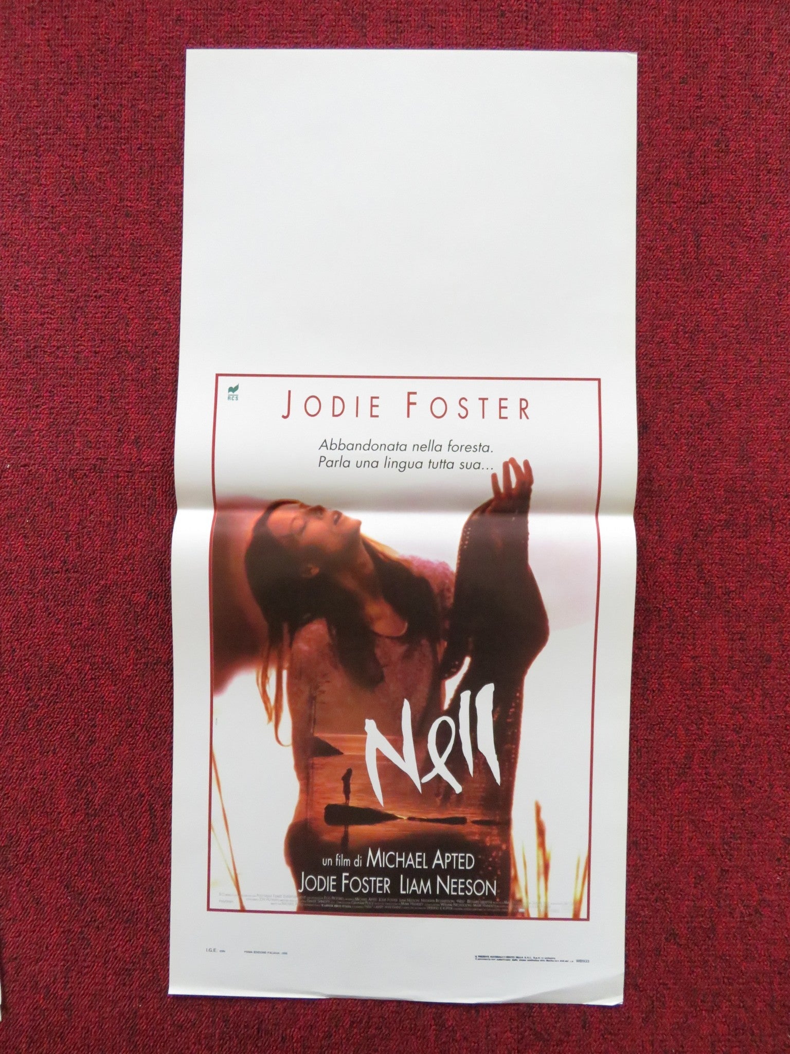 NELL ITALIAN LOCANDINA POSTER JODIE FOSTER LIAM NEESON 1994 Rendezvous Cinema Movie posters