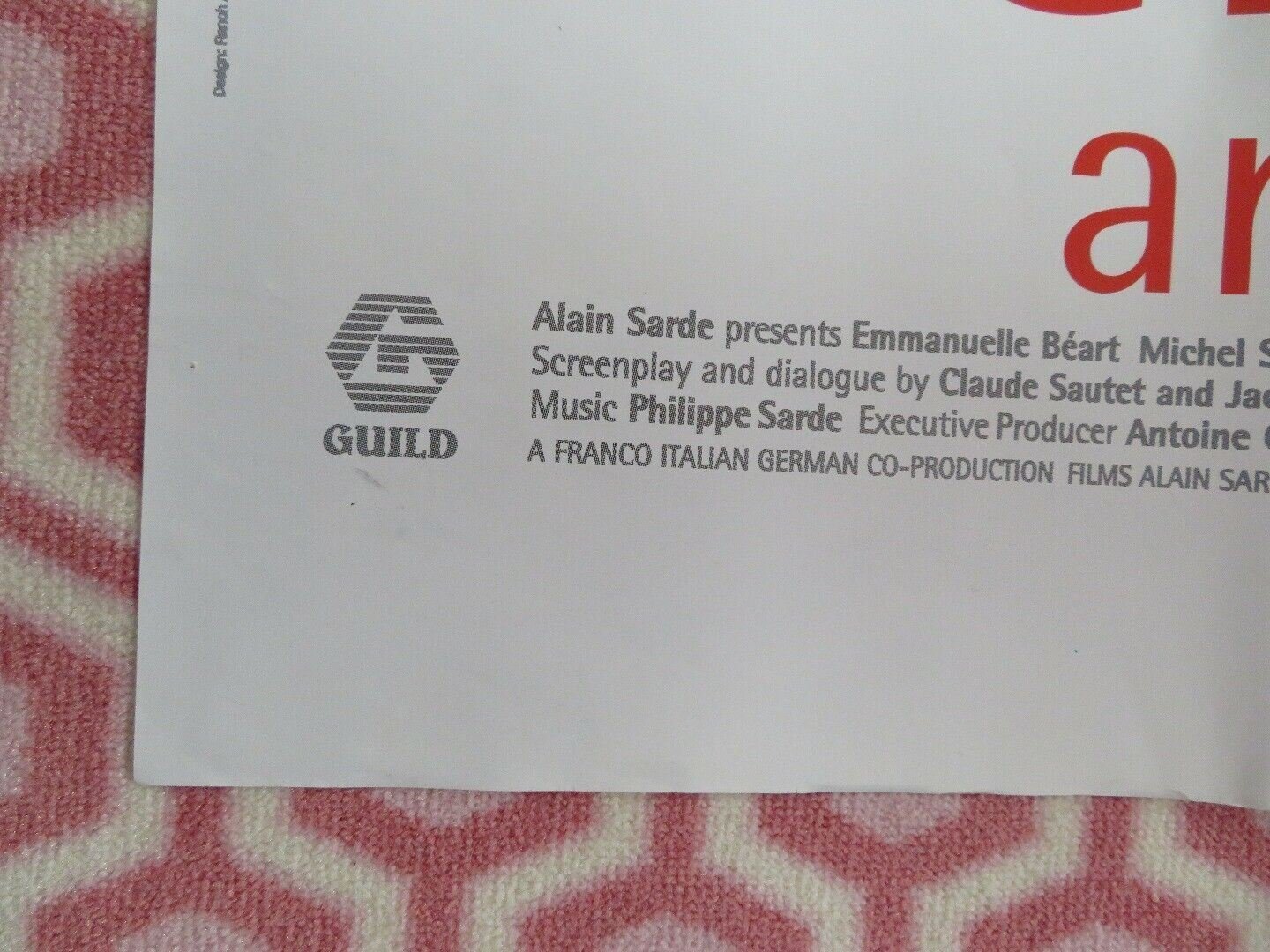 NELLY AND MR ARNAUD UK ORIGINAL QUAD POSTER CLAUDE SAUTET BEART RARE 1995 Movie posters