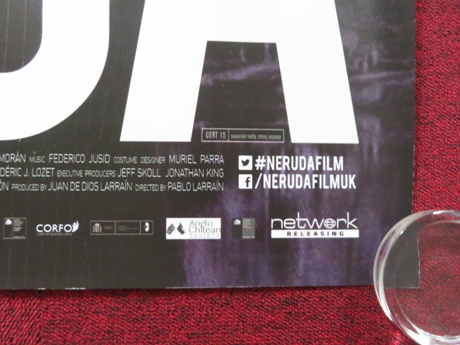 NERUDA UK QUAD ROLLED POSTER GAEL GARCIA BERNAL LUIS GNECCO 2016 Rendezvous Cinema Movie posters