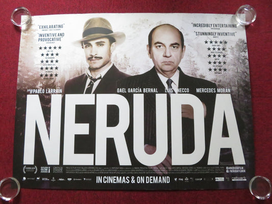 NERUDA UK QUAD ROLLED POSTER GAEL GARCIA BERNAL LUIS GNECCO 2016 Rendezvous Cinema Movie posters