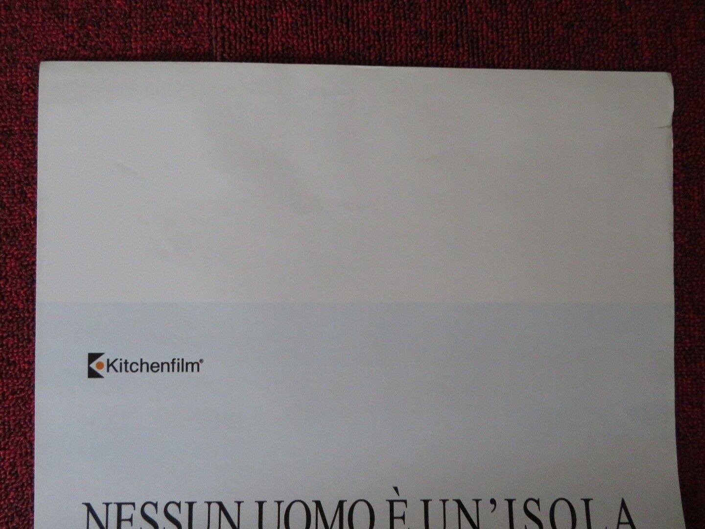 NESSUN UOMO E UN ISOLA ITALIAN LOCANDINA (27.5"x12.5") POSTER 2017 - Rendezvous Cinema