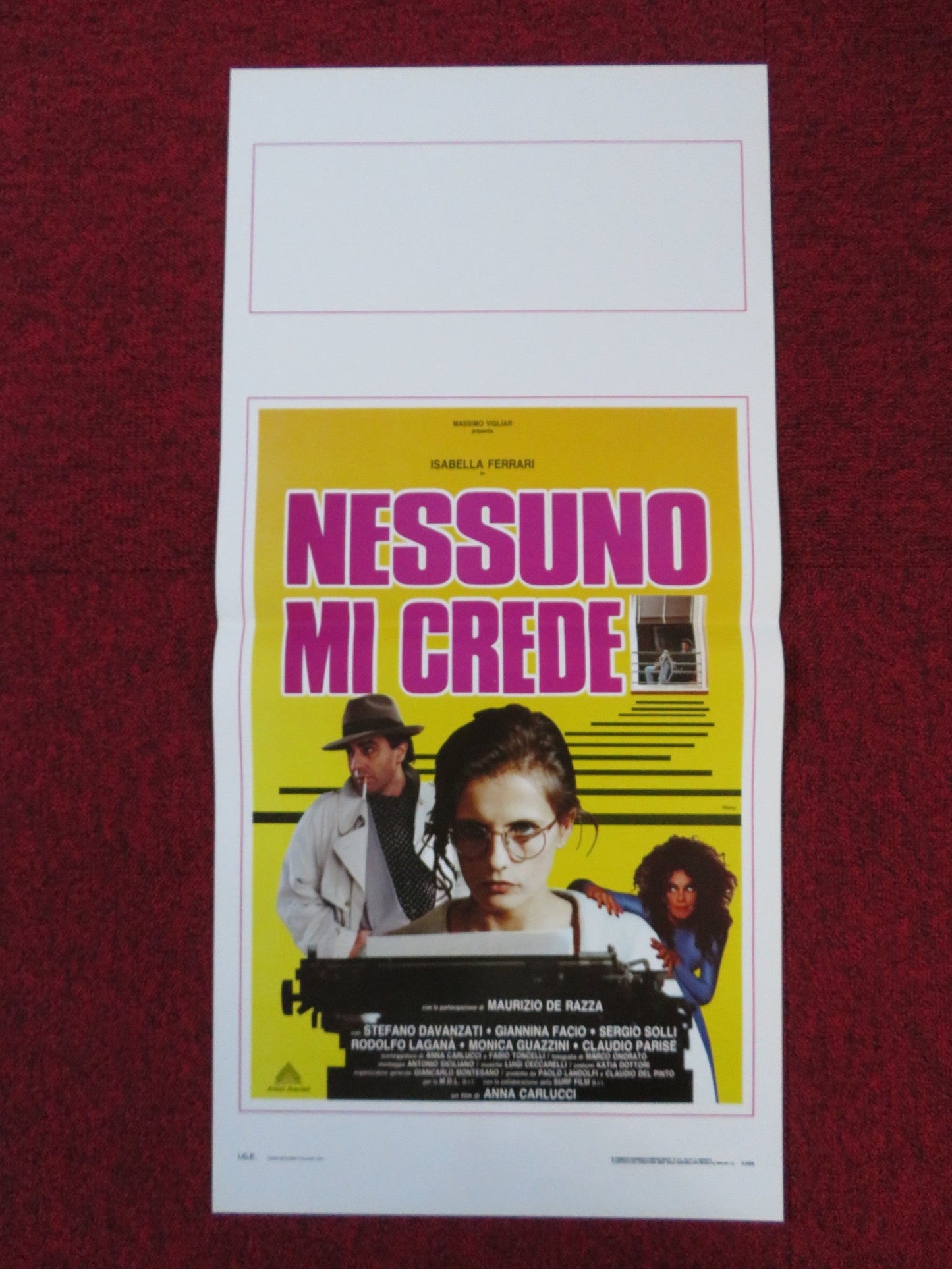 NESSUNO MI CREDE ITALIAN LOCANDINA POSTER ISABELLA FERRARI GIANNINA FACIO 1992 Rendezvous Cinema Movie posters