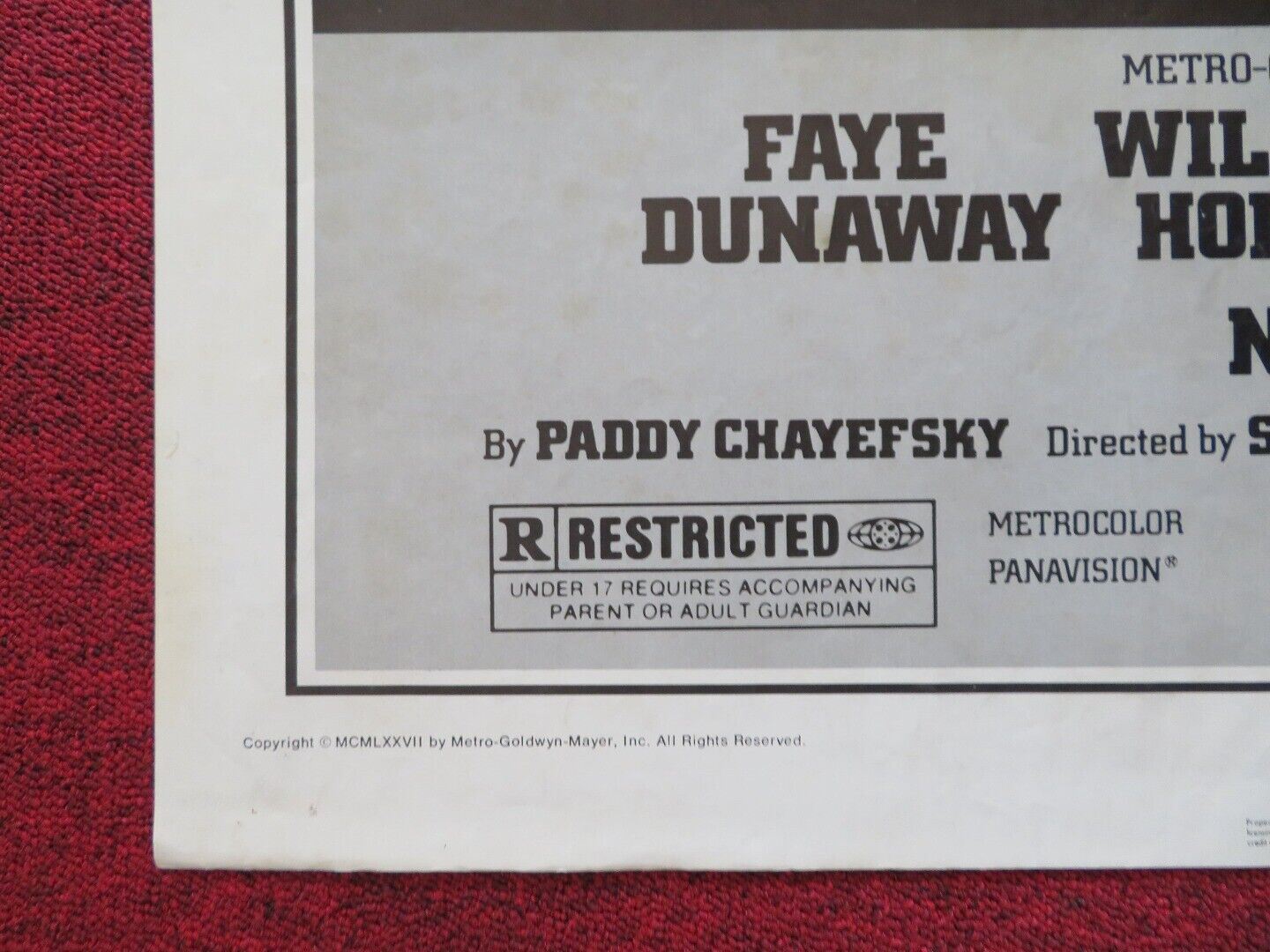 NETWORK FOLDED US ONE SHEET POSTER ACADEMY AWARDS ROBERT DUVALL FAYE DUNAWAY '76 Movie posters