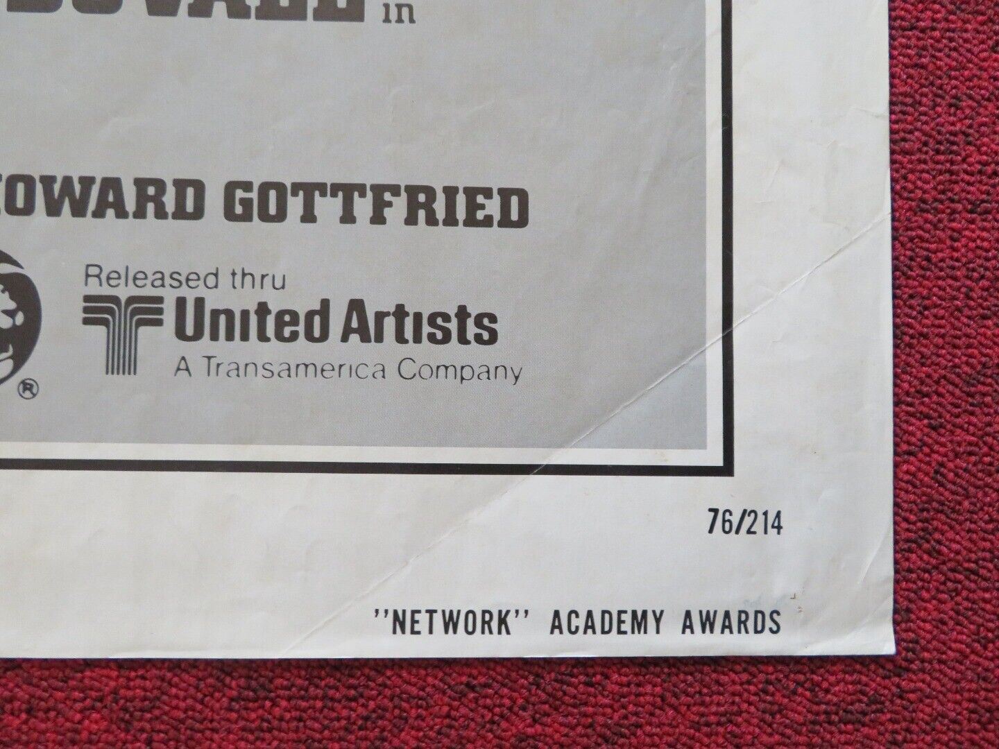 NETWORK FOLDED US ONE SHEET POSTER ACADEMY AWARDS ROBERT DUVALL FAYE DUNAWAY '76 Movie posters