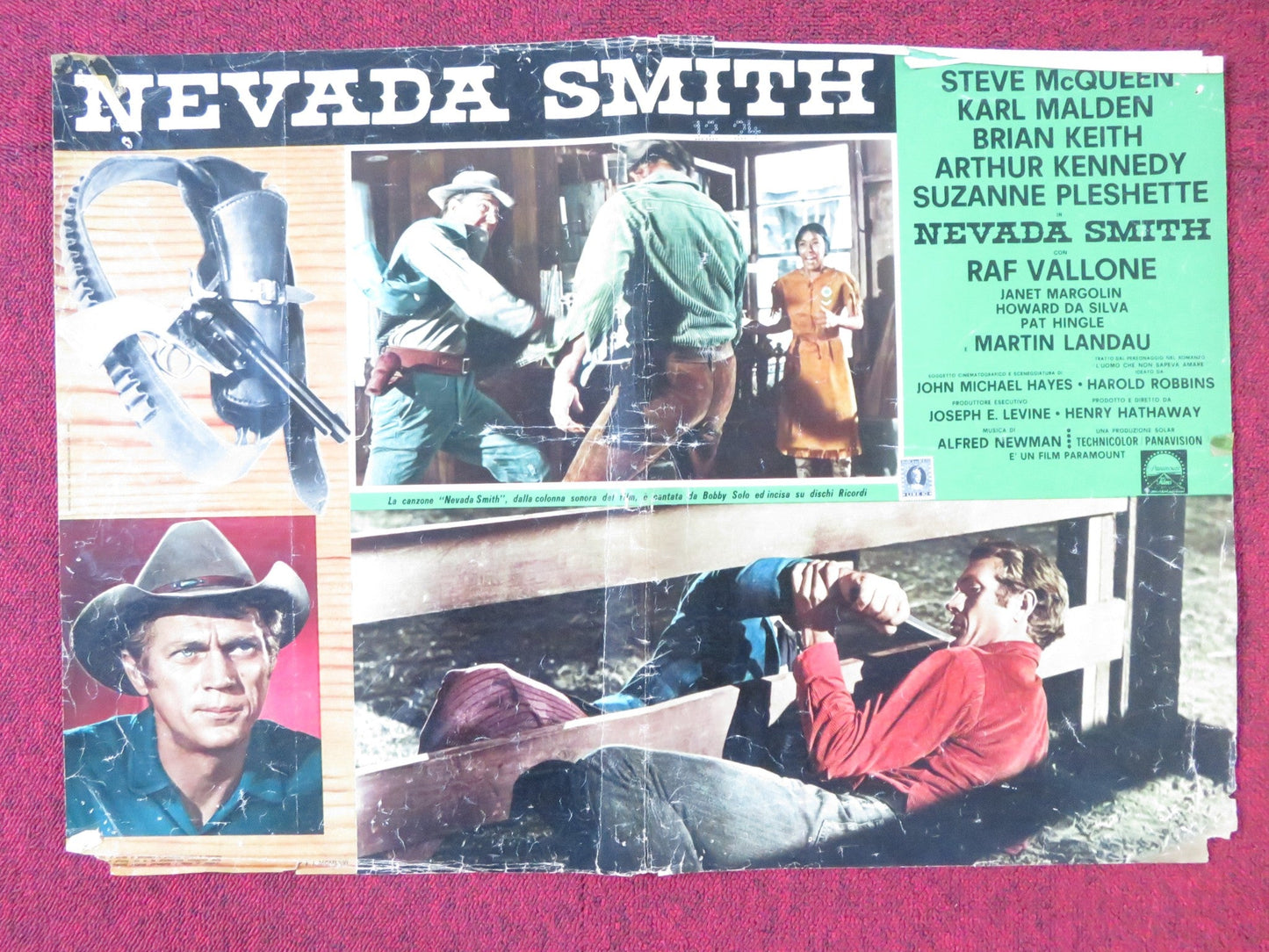 NEVADA SMITH - A ITALIAN FOTOBUSTA POSTER STEVE MCQUEEN KARL MALDEN 1966 Rendezvous Cinema Movie posters
