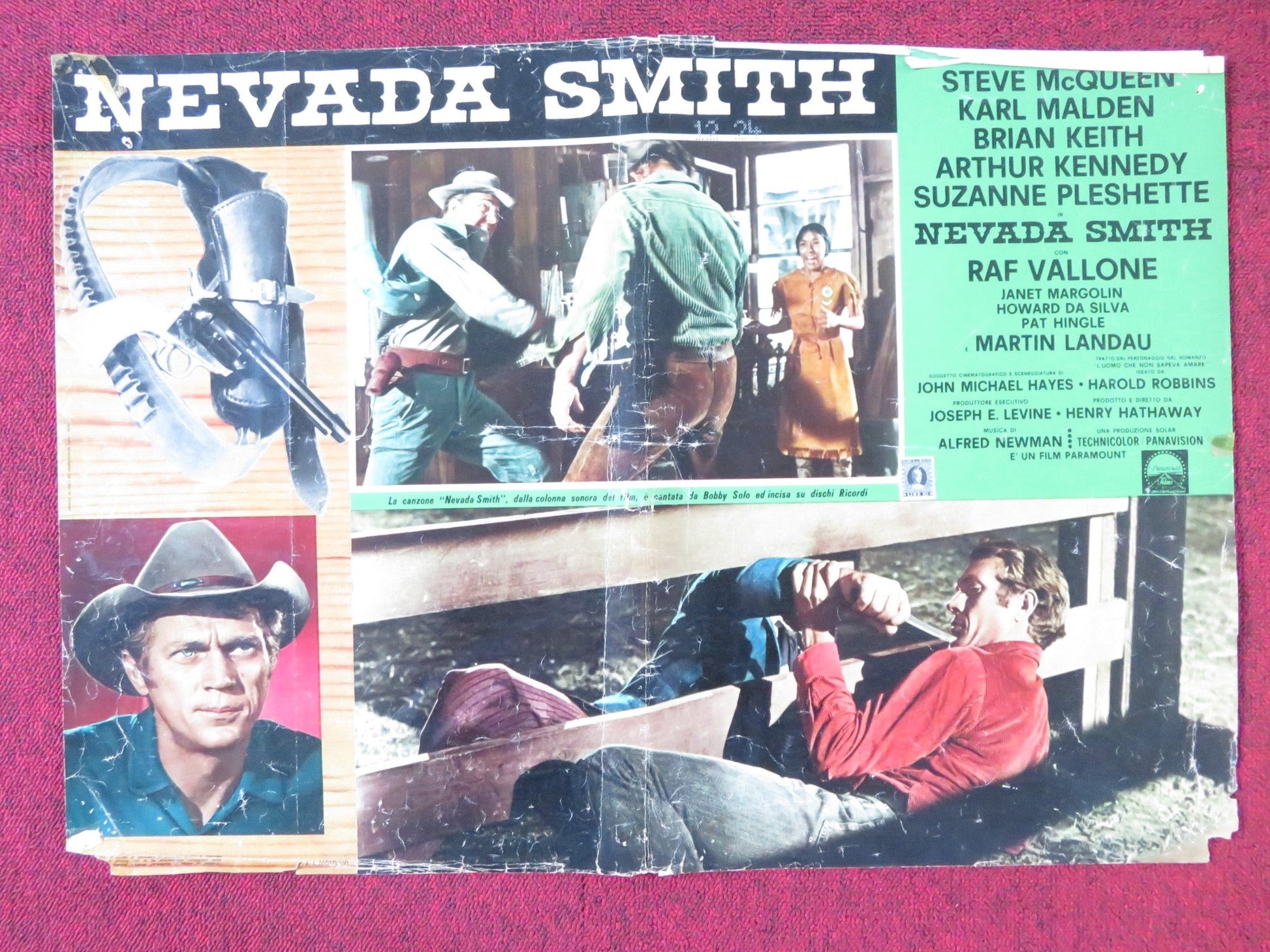 NEVADA SMITH - A ITALIAN FOTOBUSTA POSTER STEVE MCQUEEN KARL MALDEN 1966 Rendezvous Cinema Movie posters