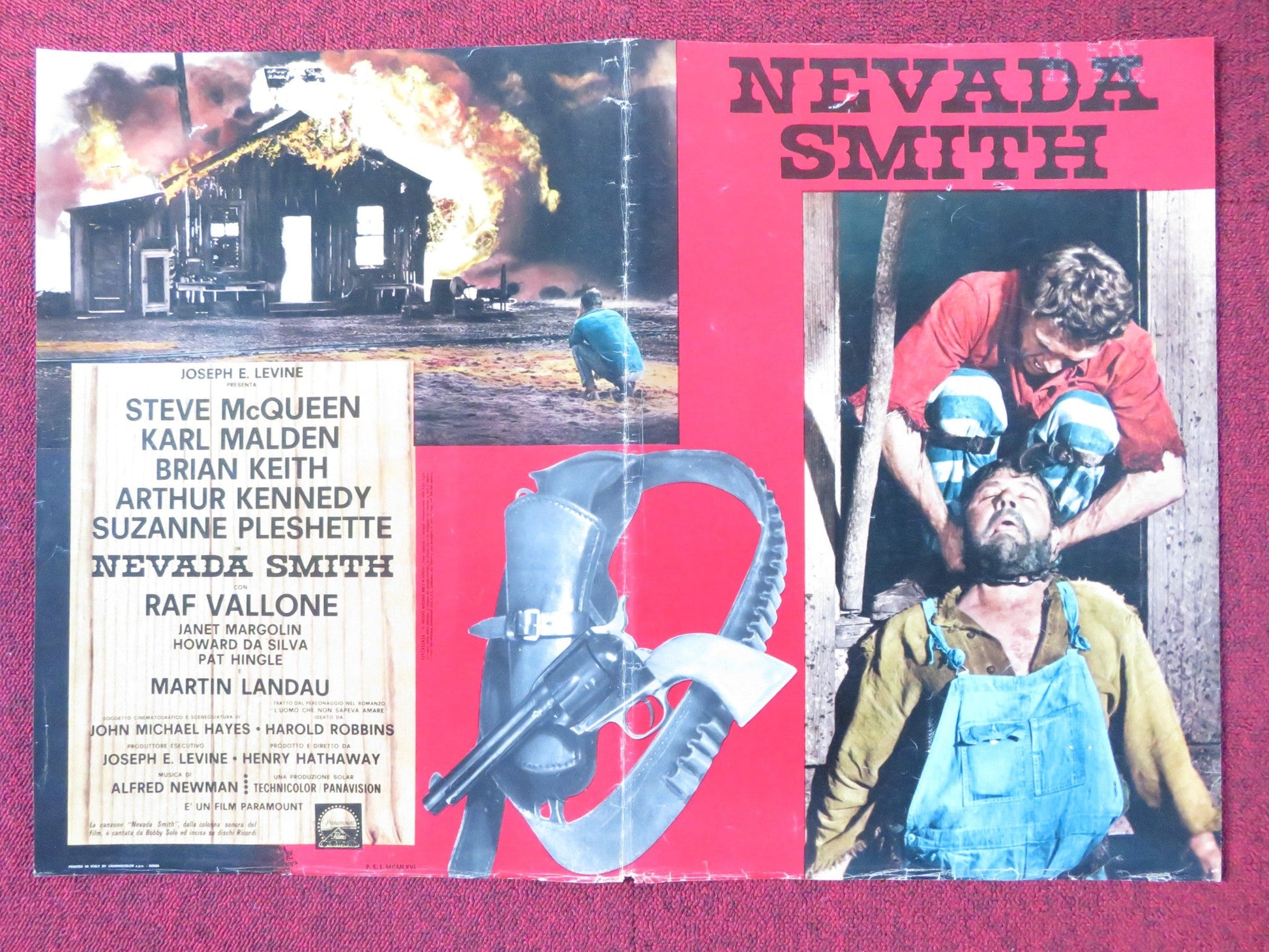NEVADA SMITH - B ITALIAN FOTOBUSTA POSTER STEVE MCQUEEN KARL MALDEN 1966 Rendezvous Cinema Movie posters