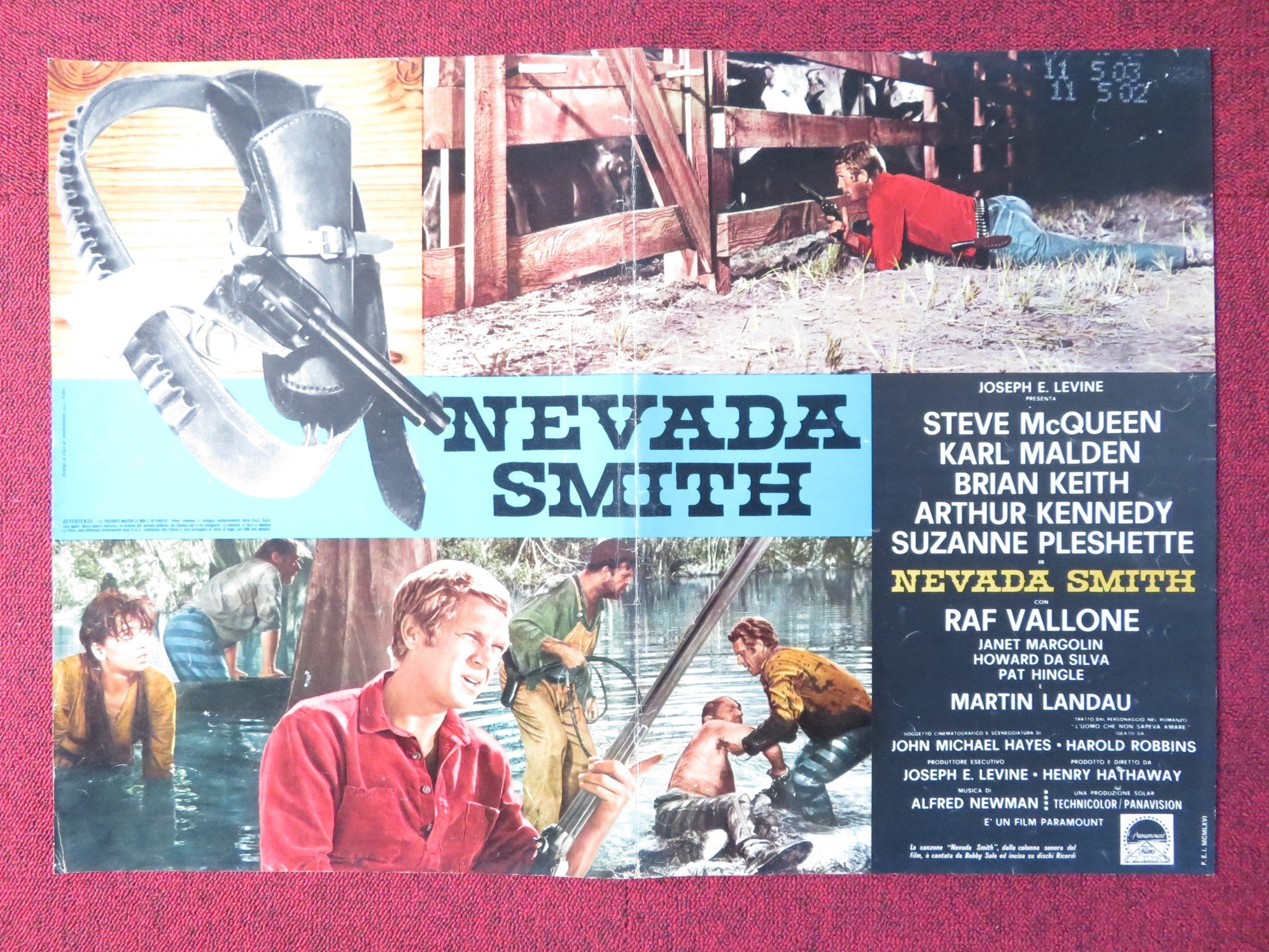 NEVADA SMITH - E ITALIAN FOTOBUSTA POSTER STEVE MCQUEEN KARL MALDEN 19 ...