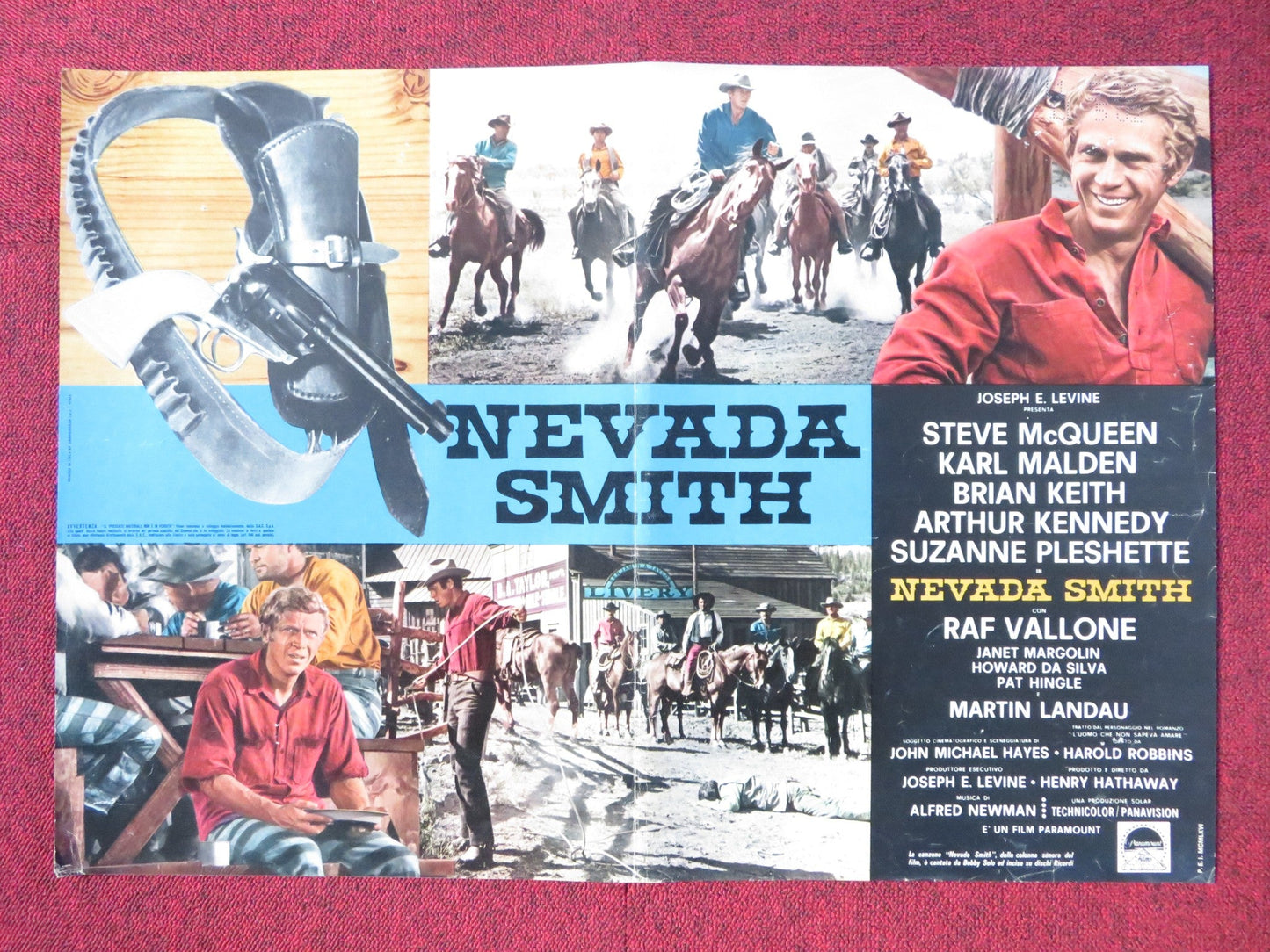 NEVADA SMITH - F ITALIAN FOTOBUSTA POSTER STEVE MCQUEEN KARL MALDEN 1966 Rendezvous Cinema Movie posters