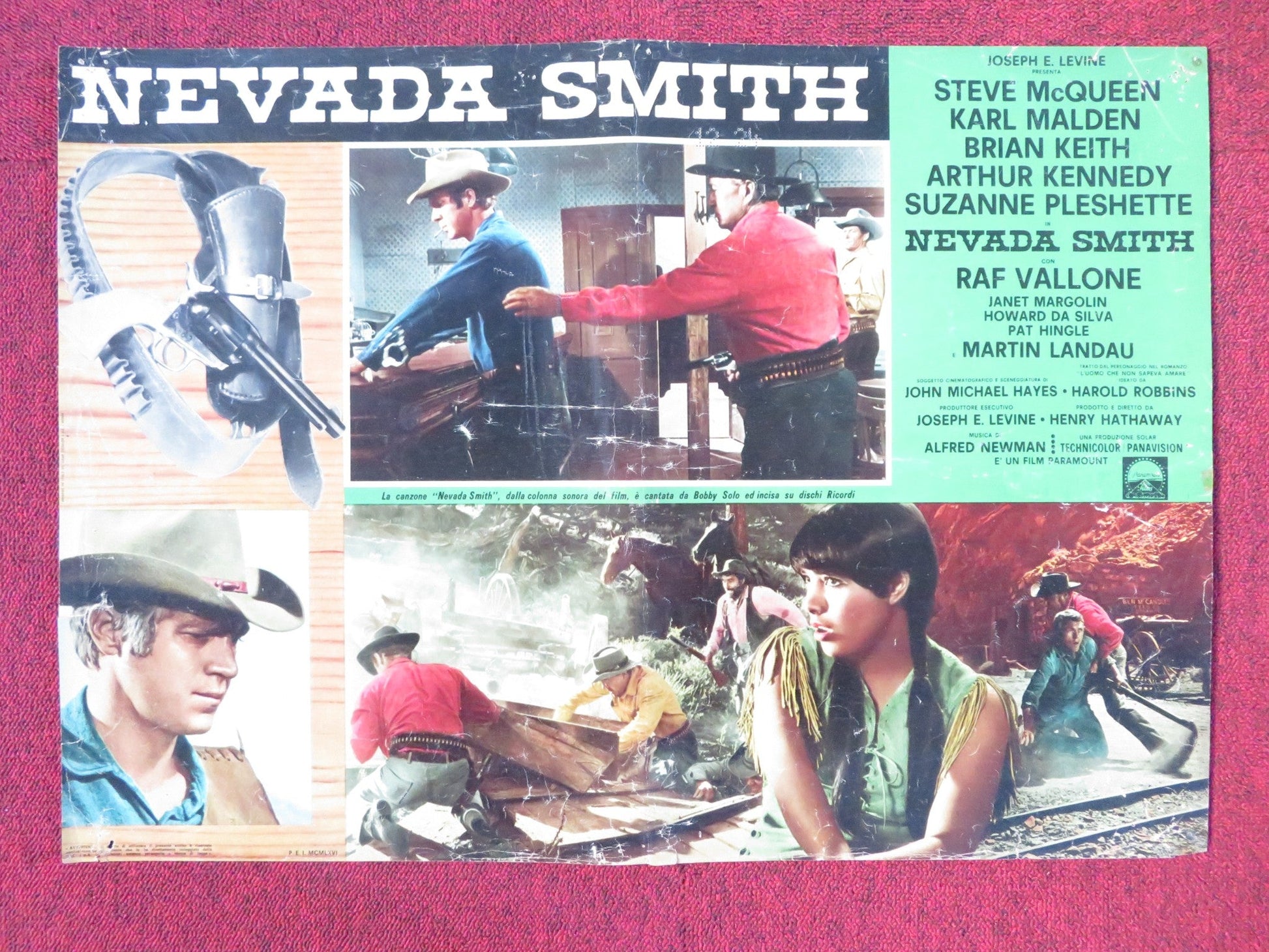 NEVADA SMITH - G ITALIAN FOTOBUSTA POSTER STEVE MCQUEEN KARL MALDEN 1966 Rendezvous Cinema Movie posters