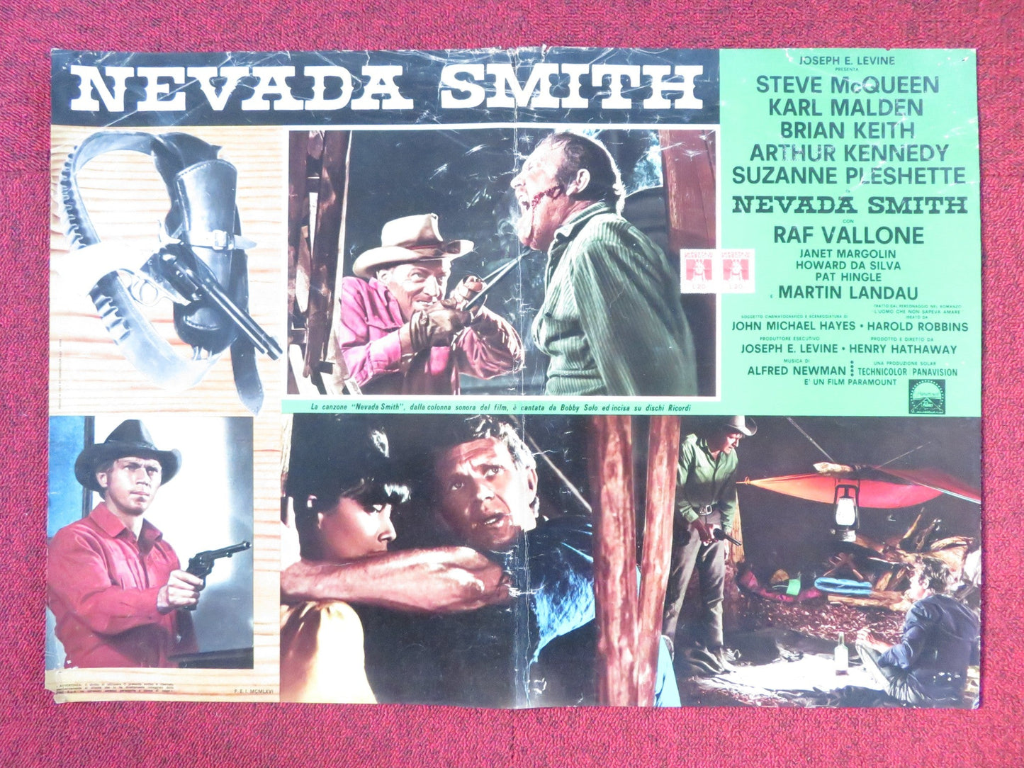 NEVADA SMITH - H ITALIAN FOTOBUSTA POSTER STEVE MCQUEEN KARL MALDEN 1966 Rendezvous Cinema Movie posters