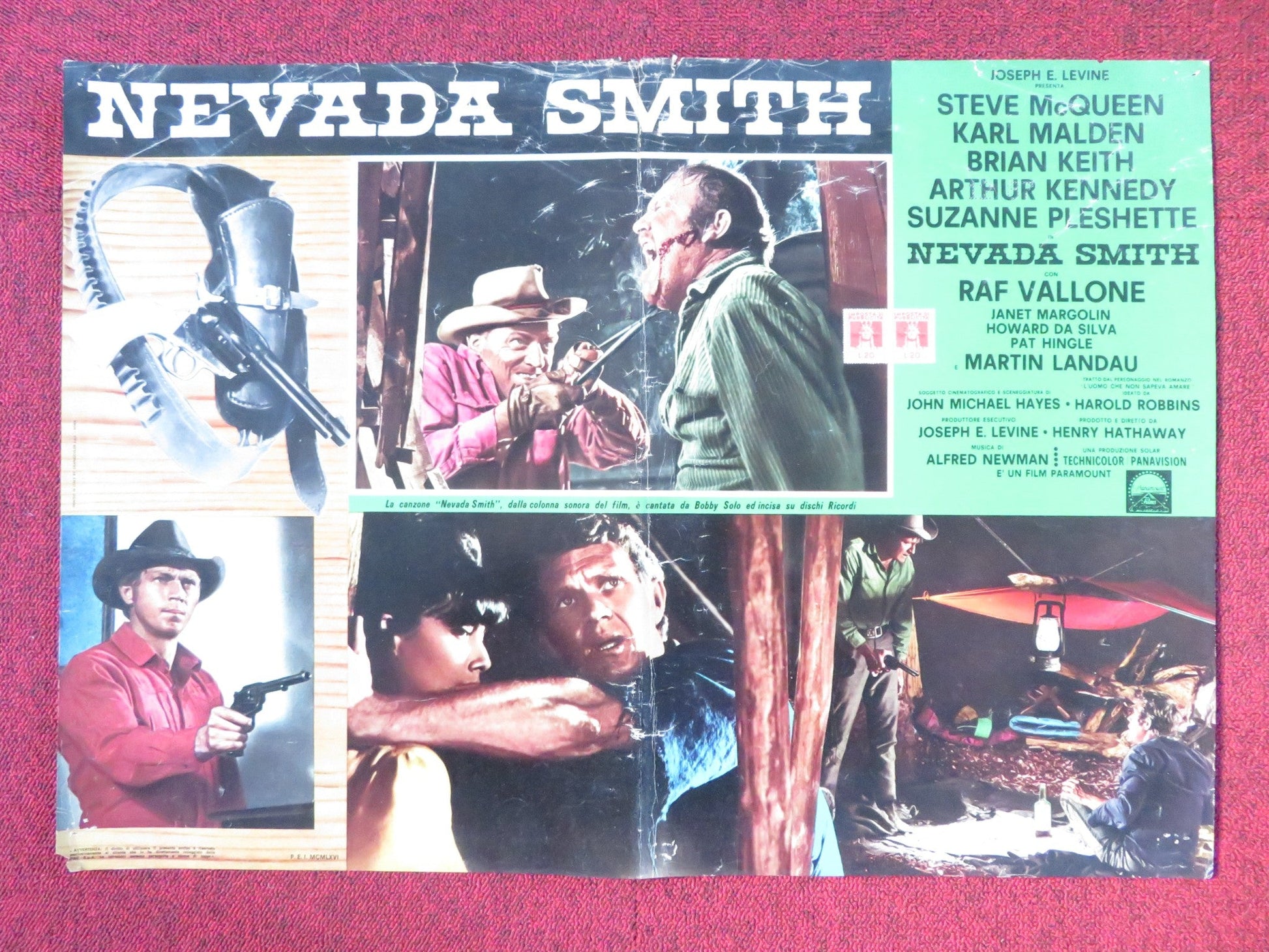 NEVADA SMITH - H ITALIAN FOTOBUSTA POSTER STEVE MCQUEEN KARL MALDEN 1966 Rendezvous Cinema Movie posters