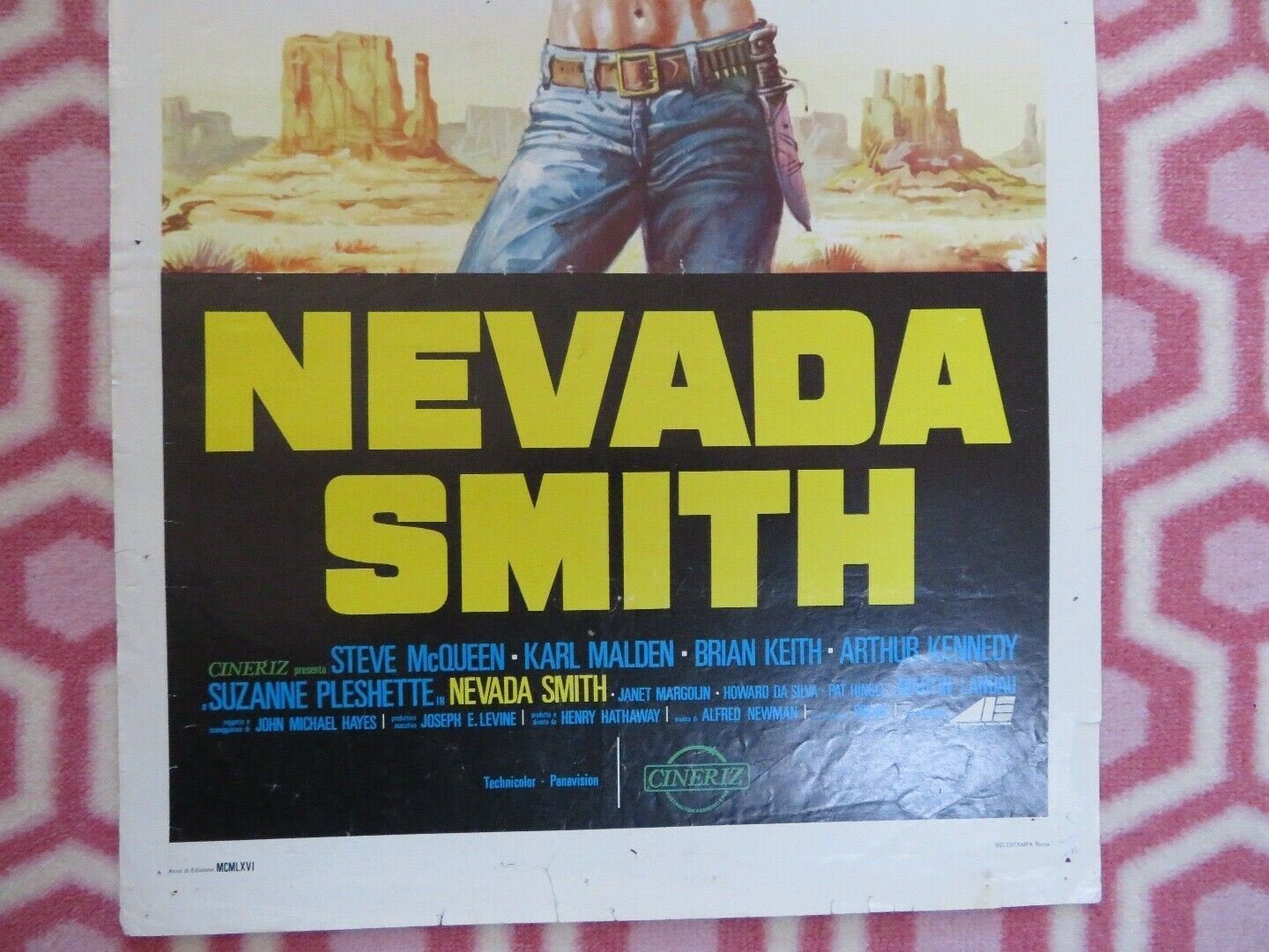 NEVADA SMITH ITALIAN LOCANDINA (27" x 13") POSTER STEVE MCQUEEN 1966 - Rendezvous Cinema