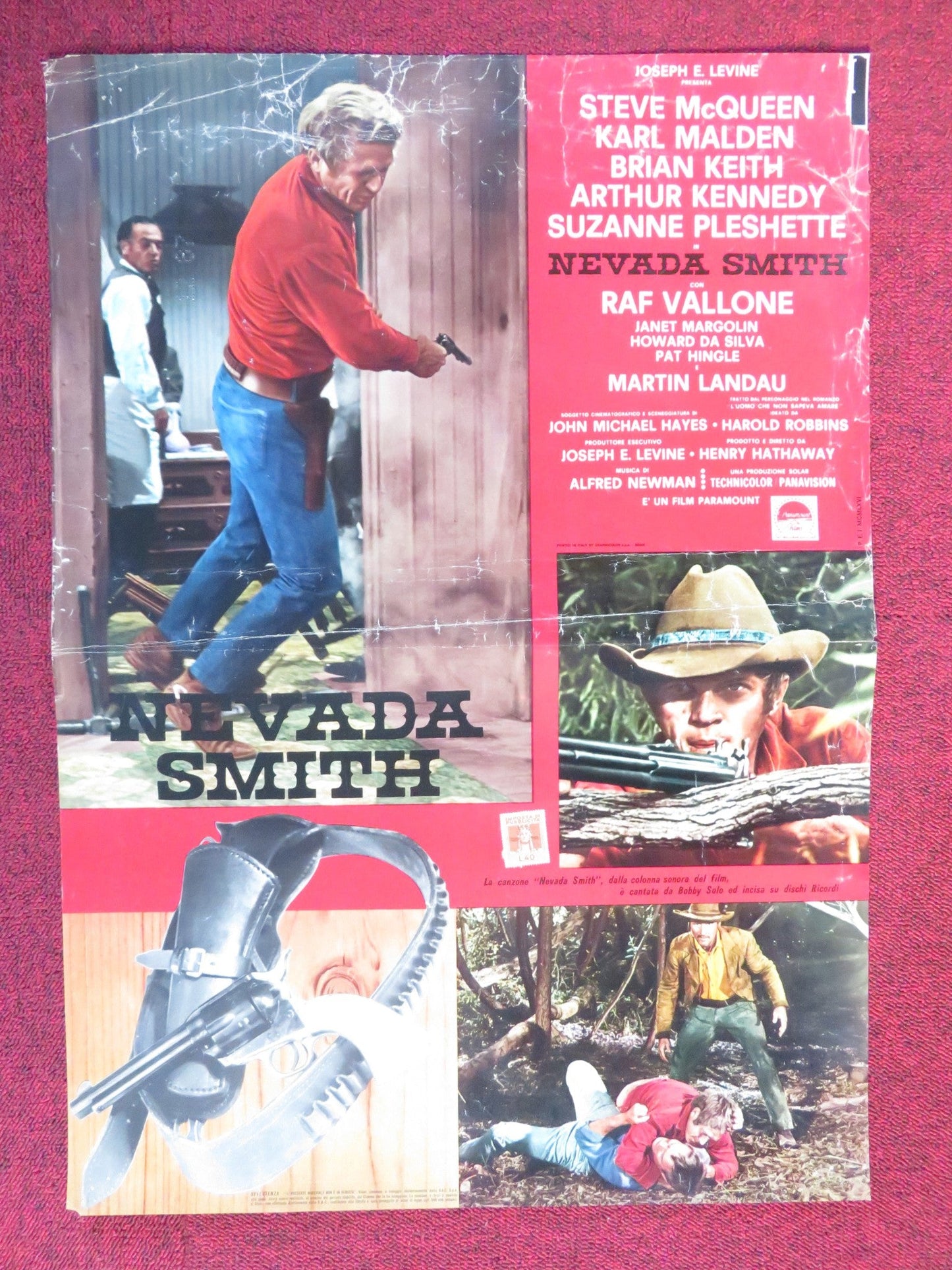 NEVADA SMITH - J ITALIAN FOTOBUSTA POSTER STEVE MCQUEEN KARL MALDEN 1966 Rendezvous Cinema Movie posters