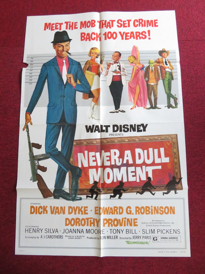 NEVER A DULL MOMENT FOLDED US ONE SHEET POSTER DISNEY DICK VAN DYKE 1977 Rendezvous Cinema Movie posters