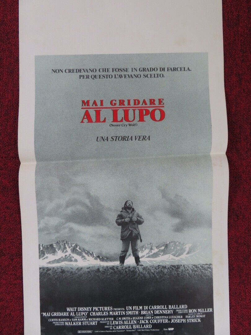 NEVER CRY WOLF ITALIAN LOCANDINA (27.5"x13") POSTER DISNEY C MARTIN SMITH 1983 Movie posters