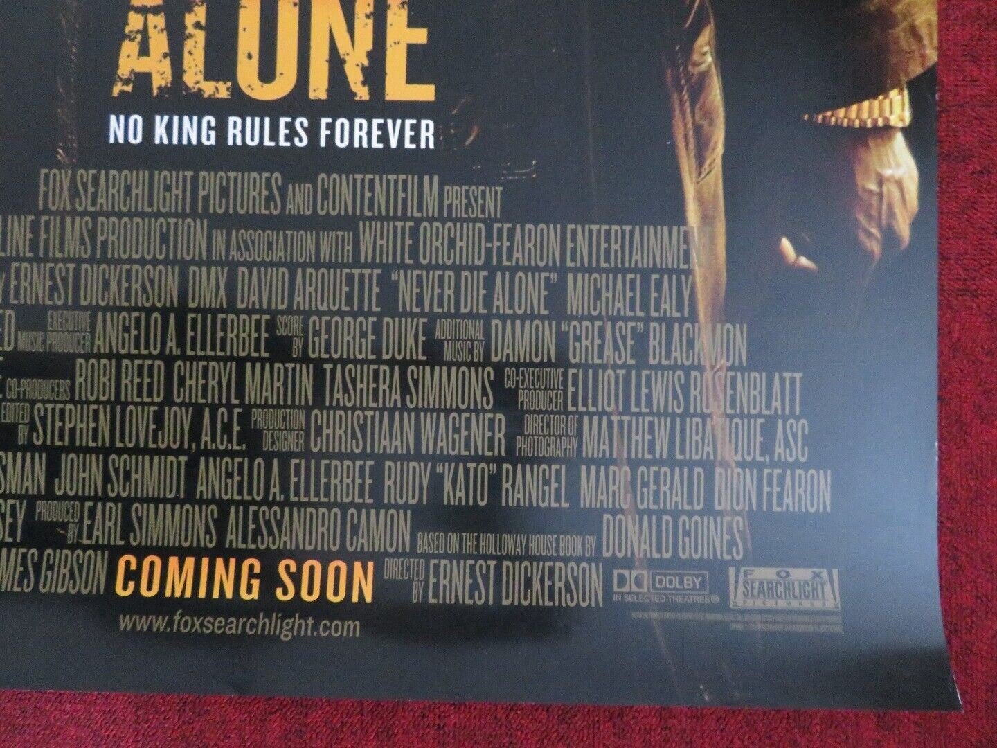 NEVER DIE ALONE US ONE SHEET ROLLED POSTER DMX DAVID ARQUETTE 2004 - Rendezvous Cinema