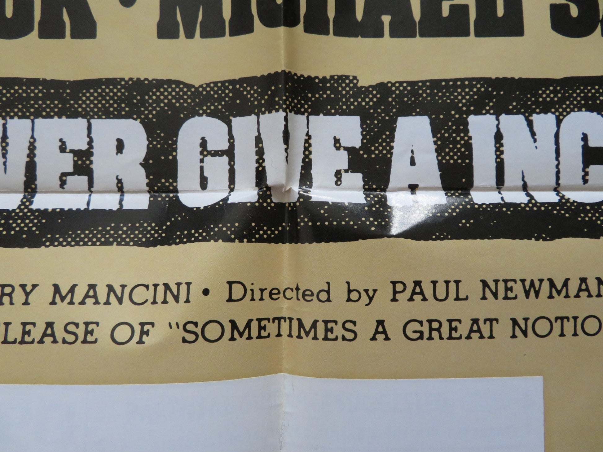 NEVER GIVE A INCH / WILLIE BOY COMBO FOLDED US ONE SHEET POSTER PAUL NEWMAN 1976 Rendezvous Cinema Movie posters