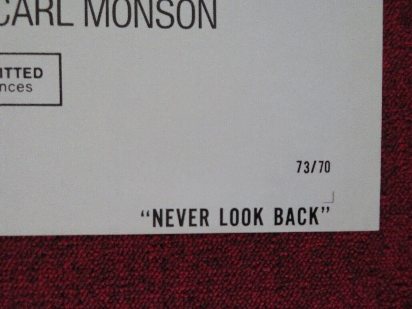 NEVER LOOK BACK FOLDED U.S ONE SHEET POSTER DAVID YOUNG PATTY LANE 1973 Movie posters