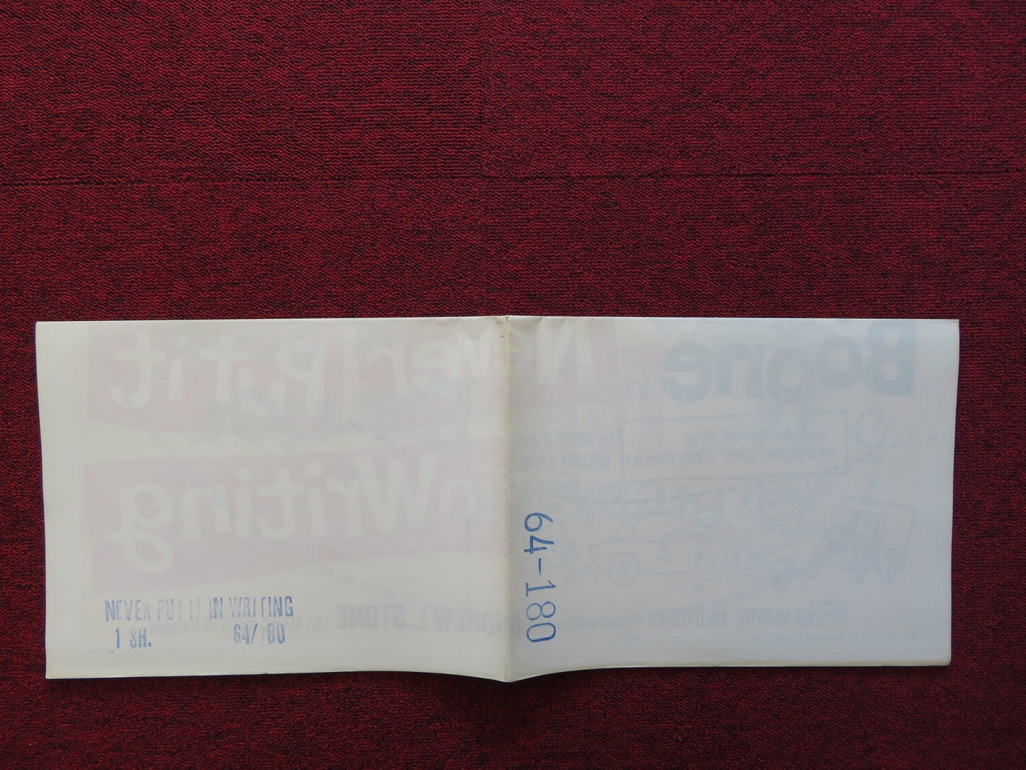 NEVER PUT IT IN WRITING FOLDED US ONE SHEET POSTER PAT BOONE 1964 Rendezvous Cinema Movie posters