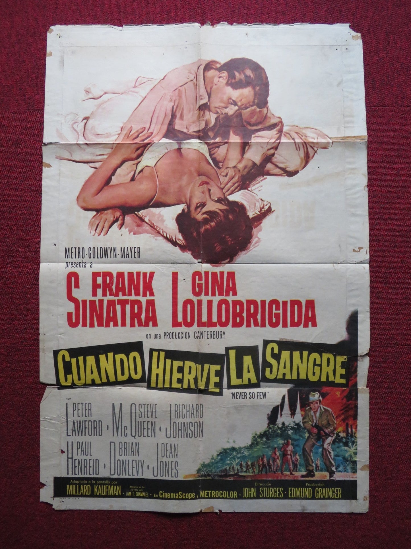 NEVER SO FEW SPANISH POSTER FRANK SINATRA GINA LOLLOBRIGIDA 1959 Rendezvous Cinema Movie posters