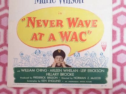 NEVER WAVE AT A WAC US INSERT (14"x 36") POSTER ROSALIND RUSSELL PAUL DOUGLAS - Rendezvous Cinema